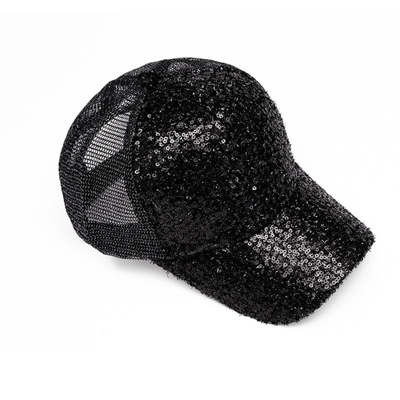 Damen Frühling Sommer Paillettenkappe Sonnenschutz Sonnenhut Sonnenschirm Baseballkappe