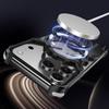 For iPhone 17 Pro Magnetic Case Luminous Kickstand Aluminum Alloy X-Shape Bumper Phone Cover