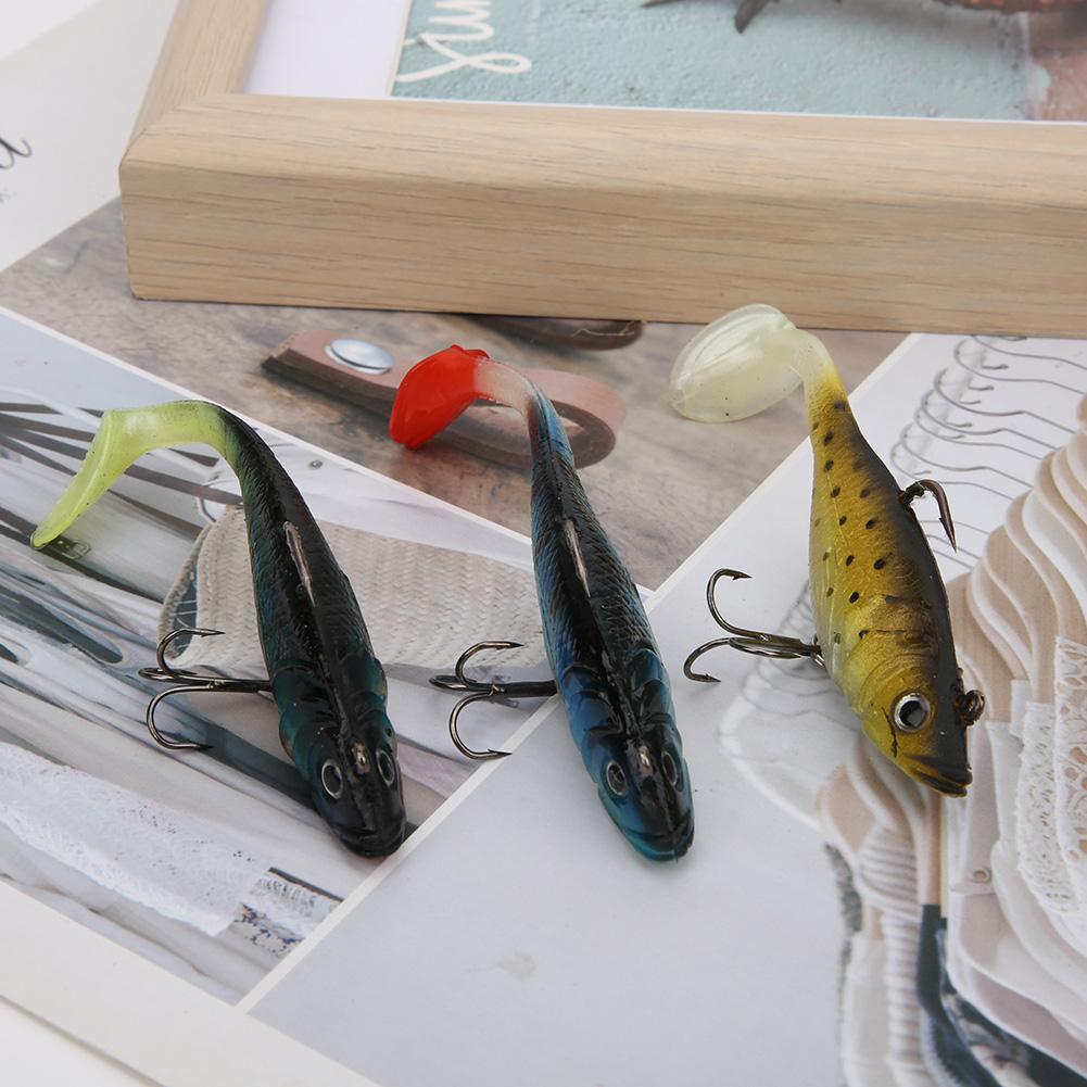 Fishing Lure TTailed Bright Colors Fishing Lures Packed Soft Bait Fake Lures