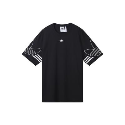 Pánské topy Originals Tričko s obrysem trojlístku Černé DU8145