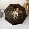 Dog Forest Emblem pattern umbrella, portable and foldable design, 8 ribs, a casual accessory for Halloween, Christmas, and birthday gifts.