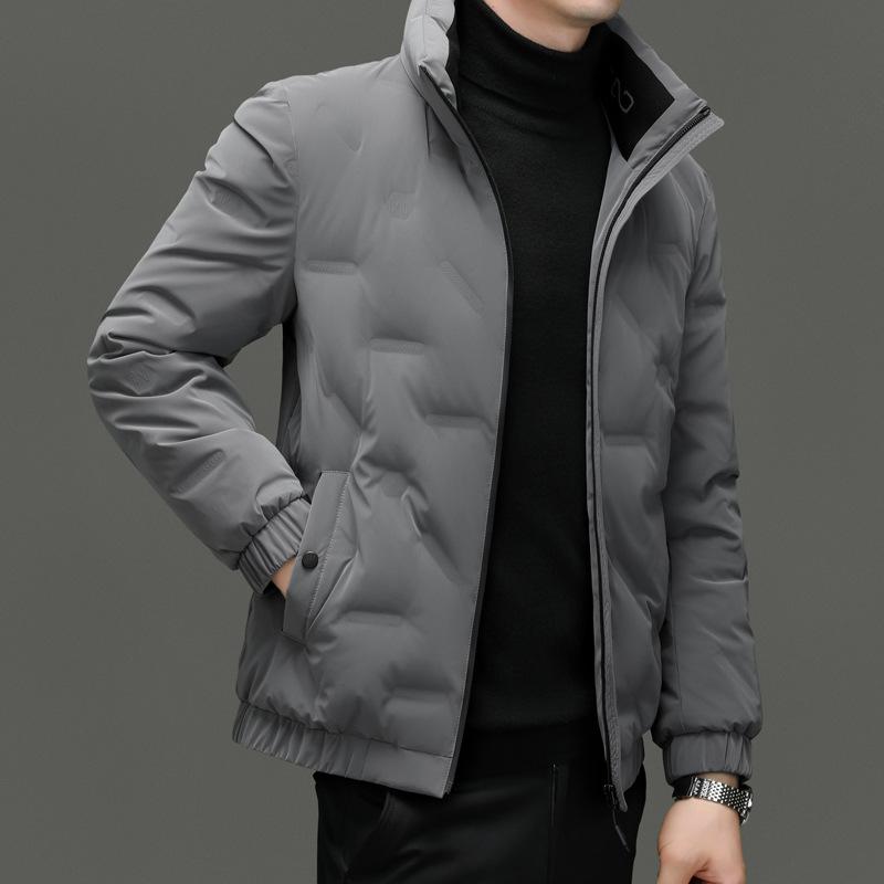 Thin White Duck Down Down Jacket for Young and Middle-aged Men Casual Short Style Winter New Fashion Men's Stand Collar Warm Jacket