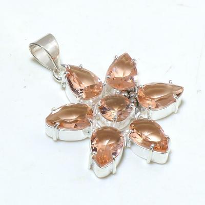 925 Sterling Silver Morganite Gemstone Handmade Pendant Jewelry Star Pendant Jewelry Star Pendant Jewelry For Girls Womens