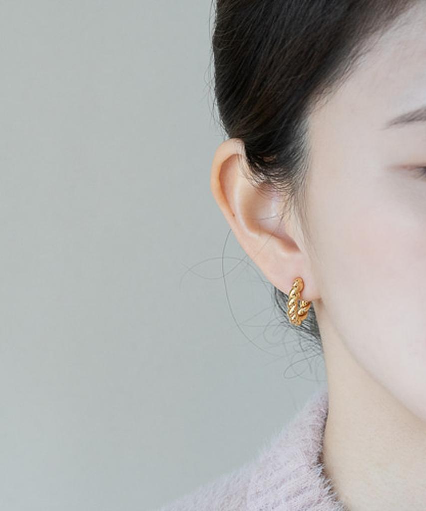 Alleun Silver 925 Bold Twist Silver Earrings