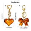 Fashionable Colorful Heart Shape Bowknot Keychain Ornament Trendy Accessories Gift Suitable For Women And Girls