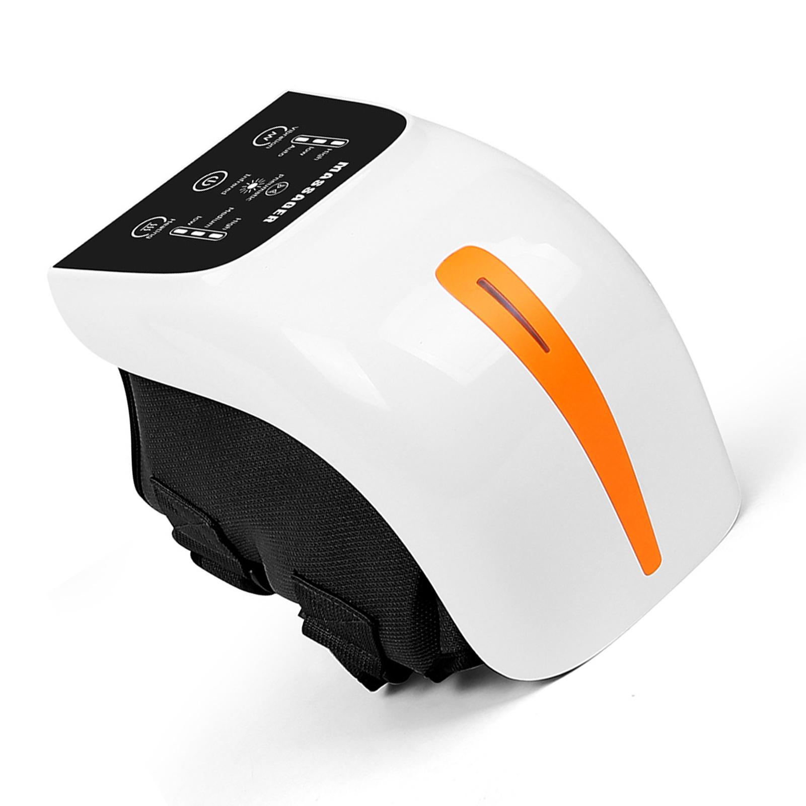 

Беспроводной массажер для коленей с горячим компрессом, высокочастотная вибрация, газовый массажер с давлением на английском языке белый