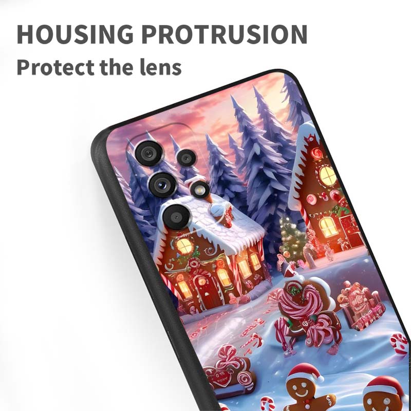 Świąteczne Pudełko Prezentowe Etui na Telefon Dla Samsung A73 A72 A71 A55 A54 A53 A52 A51 A13 A22 A16 A15 A12 A14 A26 A07 5G Czarne