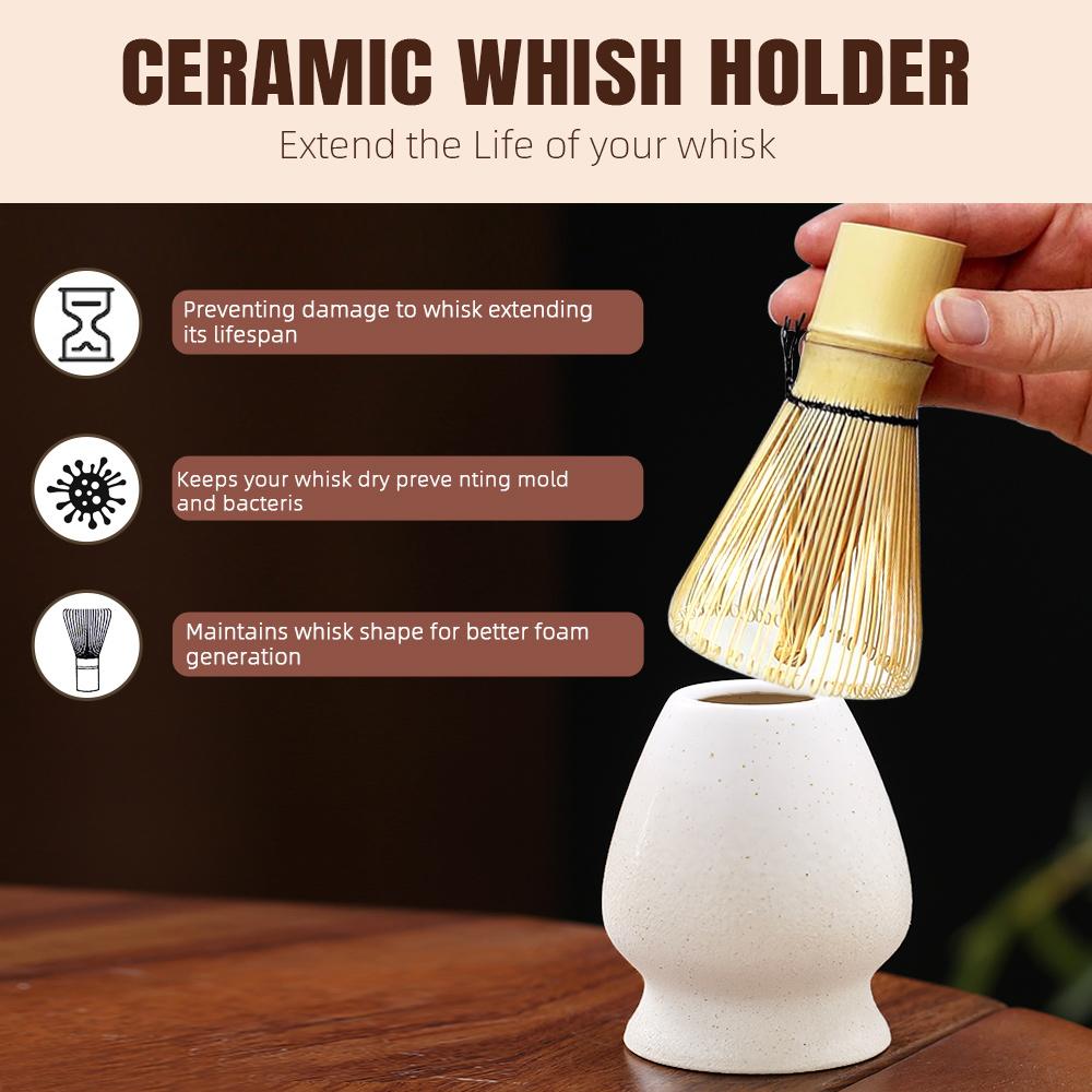 9PCS Matcha Tea Set Whisk Japanese Matcha Tea Whisk Set Holder for Tea Lovers Tea-Making Tools Kitchen Accessories Ceramic Gift
