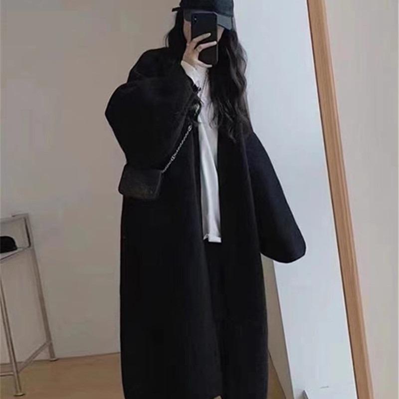 Fall and Winter Women's Sweater Premium Sense Long Sweater Loose Design Niche Lazy Windbreaker Cardigan Jacket Tops