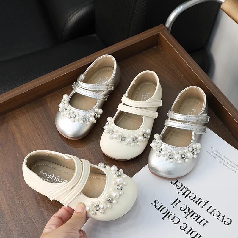 Sweet Kids Leather Shoe Shallow Versatile Girls Party Shoes Elegant Chic Children Fashion Princess Causal Flat Shoes Soft Bottom