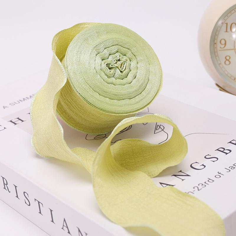 Panglică de In de Calitate Superioară: Volane elastice plisate de 4 cm pentru buchet de Ziua Mamei sau ambalaj cutie tort.