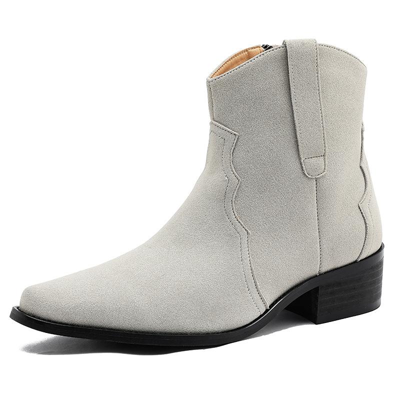 Men`S Western Boots High Heel Motorcycle