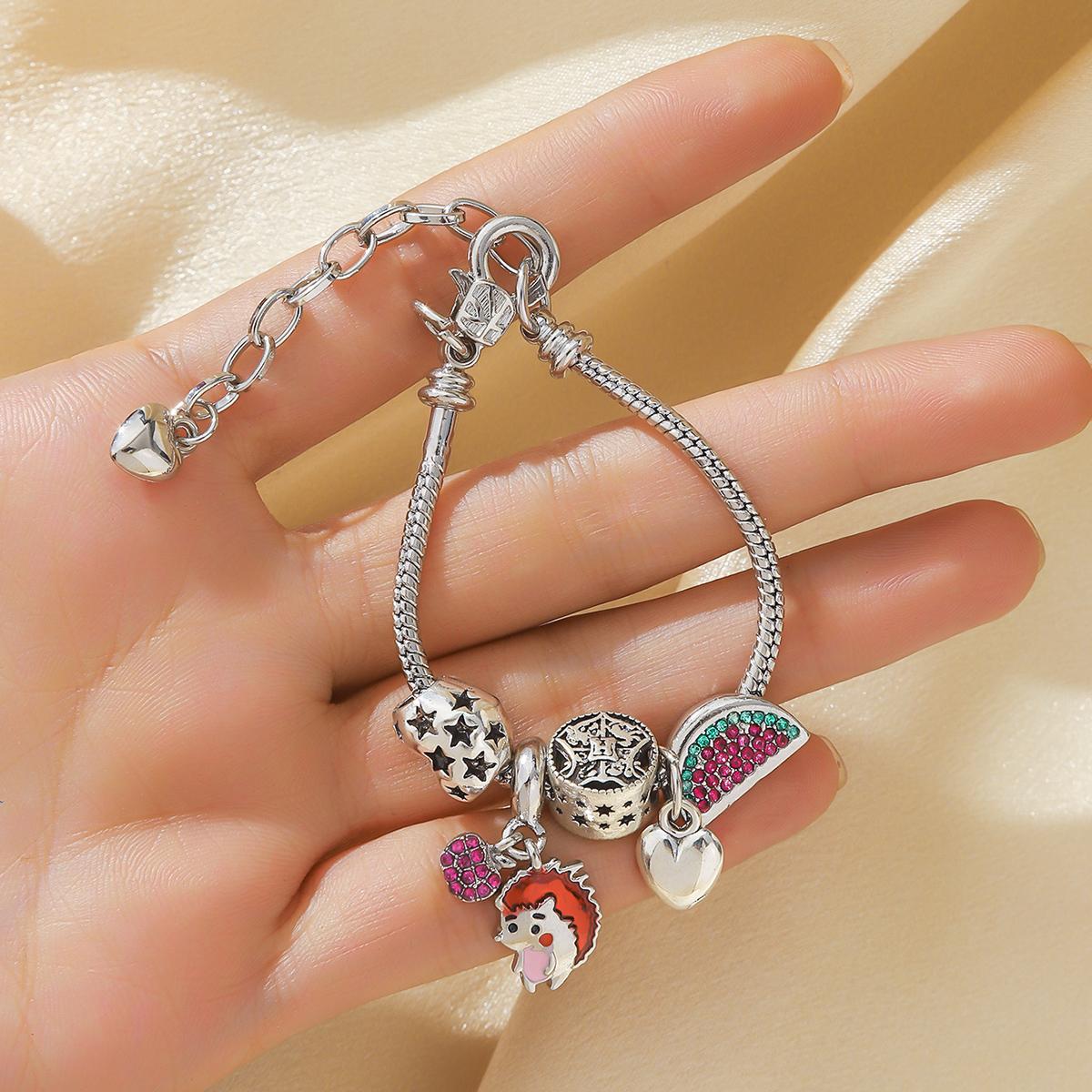 

1PC Women s Fashion Pan Family Multi Element Summer Fruit Beaded Bracelet, Date, Travel Banquet, Party, Festival Dressing Gifts 58-60mm