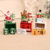Christmas Wooden Calendar Ornament Box Christmas Gift Window Tabletop Ornament