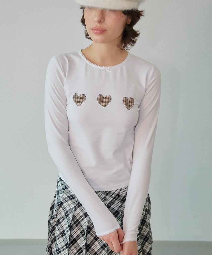 WOVEMENT Cutie Patchwork Love Top White Wbdftp005Wh