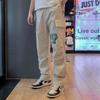Li-Ning Steven Harrington Co-Branded Cartoon Embroidery Straight Casual Pants Unisex Bottoms Khaki AKXR479-1