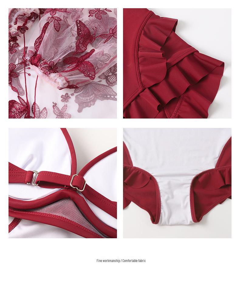 Korean Style 2025 Sexy Women's Swimsuit: One-Piece & Two-Piece Options for Small Chest Gathering