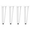 Vidaxl Nogi Do Stołu Hairpin, 4 Szt., Biale, 42 Cm, Lita Stal