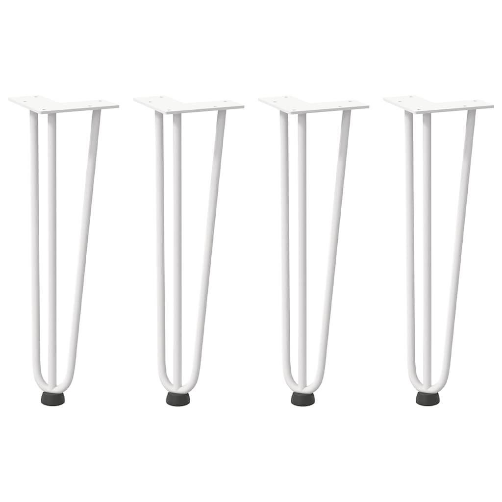 Vidaxl Nogi Do Stołu Hairpin, 4 Szt., Biale, 42 Cm, Lita Stal