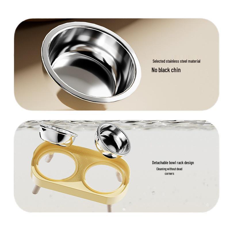 Stainless Steel Anti-Tip Dog Bowl: Food & Water Basin for Small Dogs