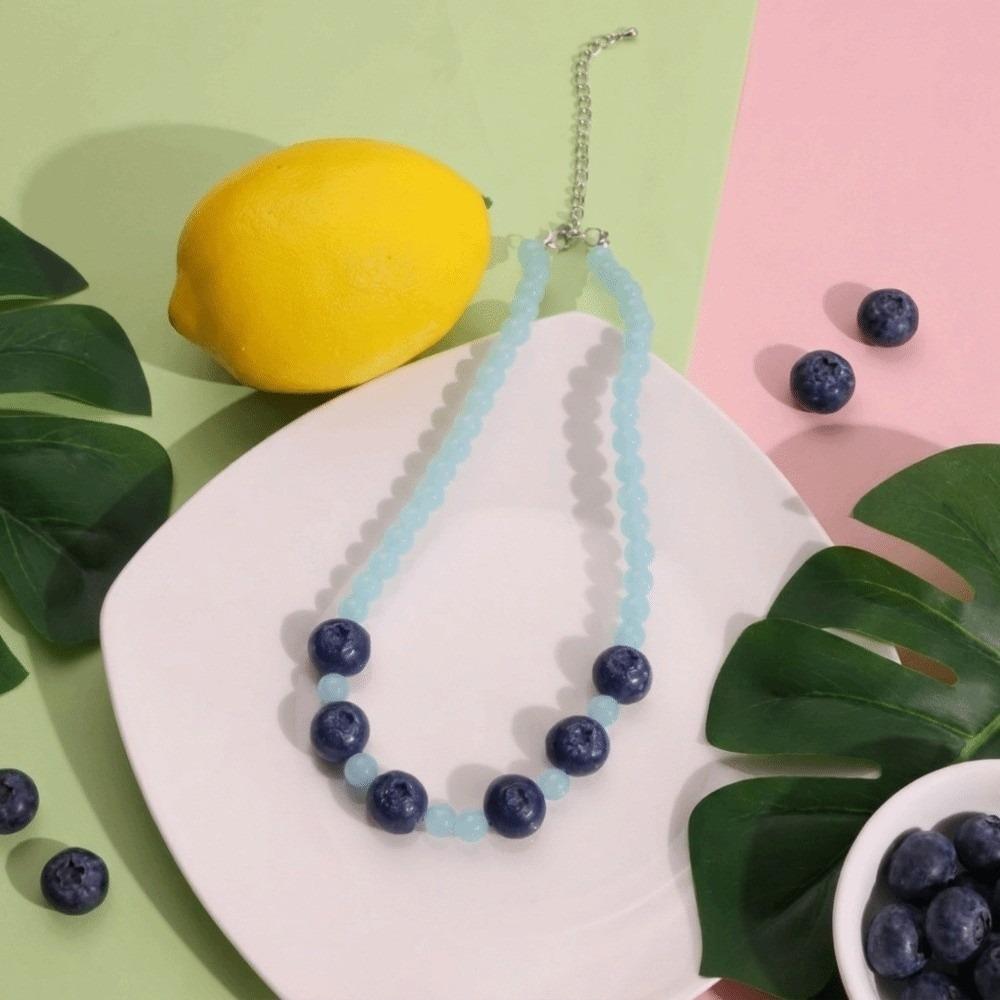Layered Fruit Bead Necklace Stackable Retro Necklace Bohemian Colorful Choker Beach