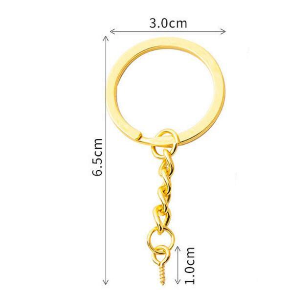 10pcs/lot 25 30mm DIY Key Chains Gold Bronze Color Keyring Keychain Short Chain Split Ring Key Rings Jewelry Finding Accessories