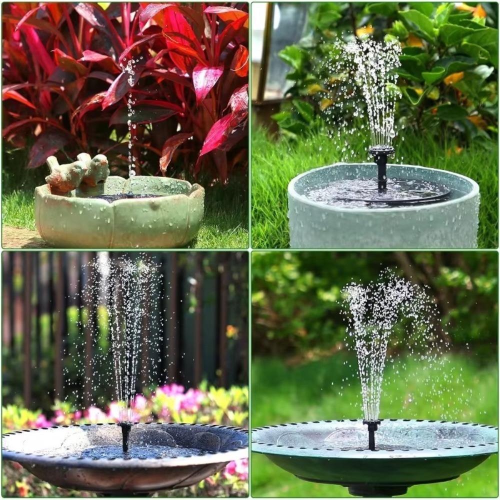 3.5W Solar Bird Bath Water Fountain Pump, with 6 Nozzles DIY Garden Ponds Pool Water Features, Ideal Outdoor Landscape Accessory
