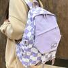 High Capacity Checkerboard Plaid School Bag Nylon Students School Bags  College Students