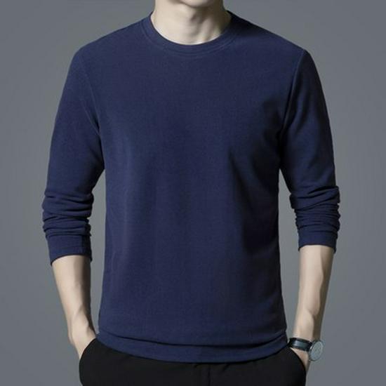 Woodpecker Men's Double-Brushed Long Sleeve Semi-High Collar Top for Autumn/Spring