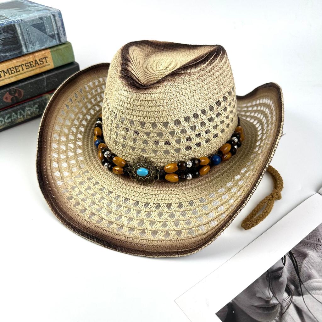Accessories Western Cowboy Straw Hat Retro Ethnic Style Jazz Hat Men'S And Women'S Hats Sun Protection Hat Sun Hat