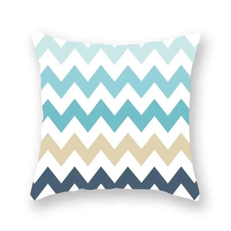 New 45*45Cm Color Teal Blue Cushion Cover Pillow Cases Arrow Geometric For Living Room Home Sofa Chair Decorative Pillowcases