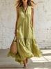 Summer new European and American ruffle edge sleeveless fashion dress vacation style loose casual dress