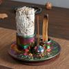 Porta-Velas Cor Eletrogalvanizada Queimador de Incenso Porta Palo Santo Porta Sálvia Porta Incenso para Varetas Queimador Multifuncional