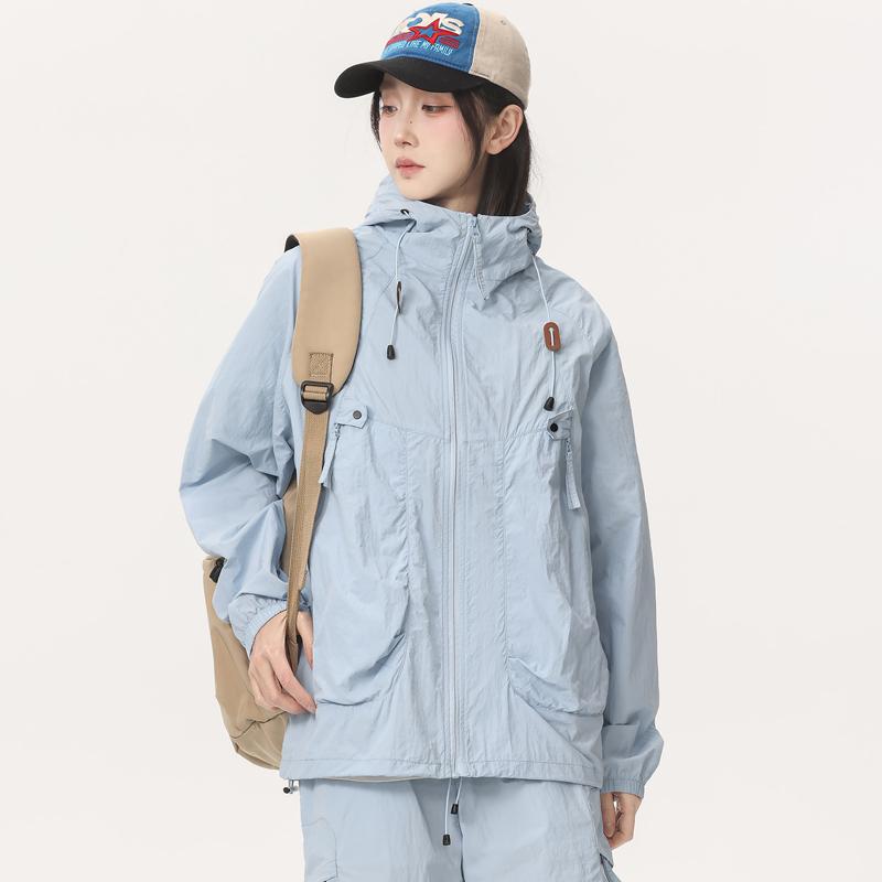 Sunscreen Clothing, Women's Ice Silk Anti UV, Summer Lightweight And Breathable Sports Jacket, Women's Hooded Skin Jacket, Women's Jacket
