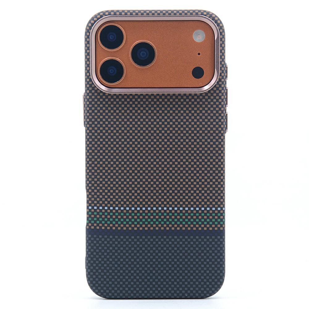 For iPhone 17 Pro Magnetic Case Carbon Fiber Texture Water Transfer PC Phone Cover