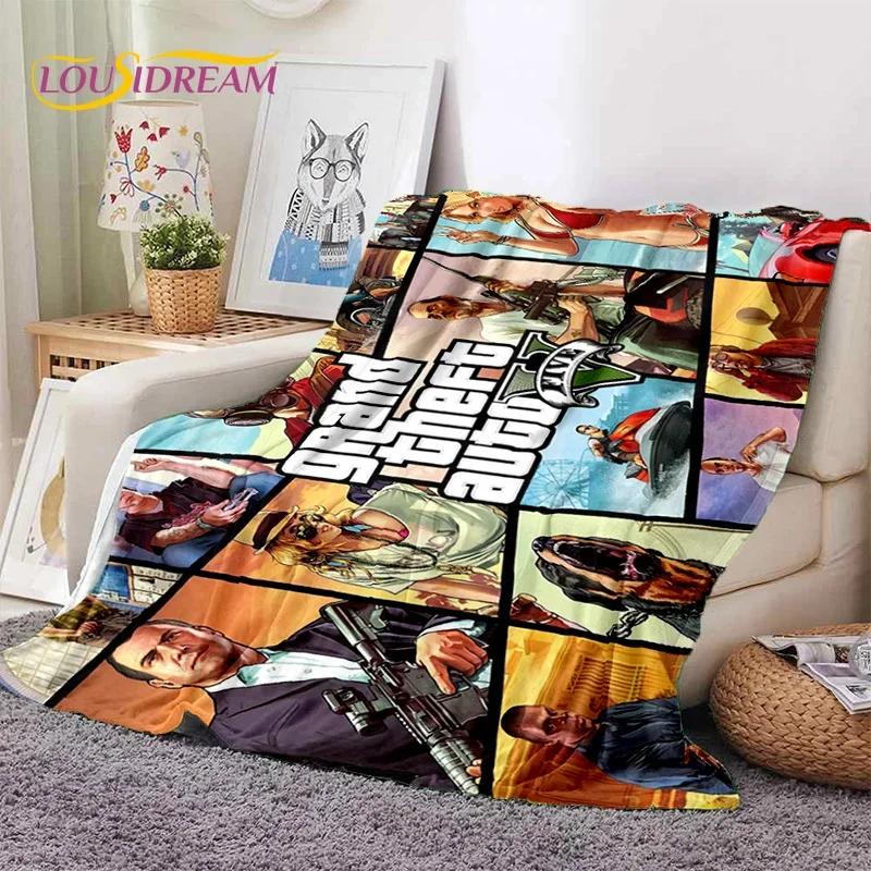 GTA Game Grand Theft Auto Gamer Soft Flannel Blanket for Beds Bedroom Sofa Picnic,Throw Blanket for Cover Outdoors Leisure Gift