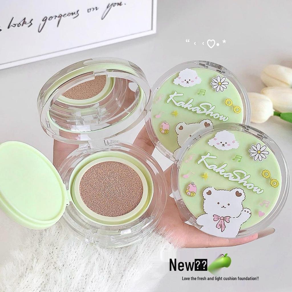 Kakashow Little Bear Cushion Foundation: Creamy, Waterproof, Long-Lasting BB Cream with Refill for Flawless Skin.