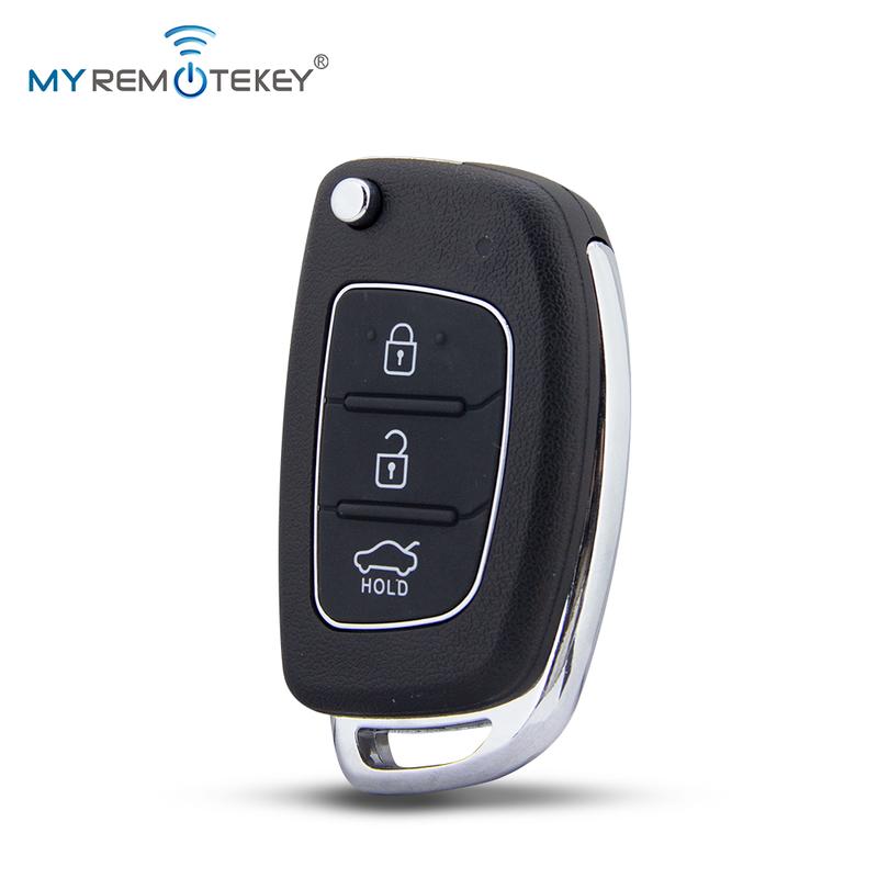 MYREMOTEKEY FCC ID RKE-4F08 Flip Remote Key Shell for Hyundai Santa Fe Accent 3 Button