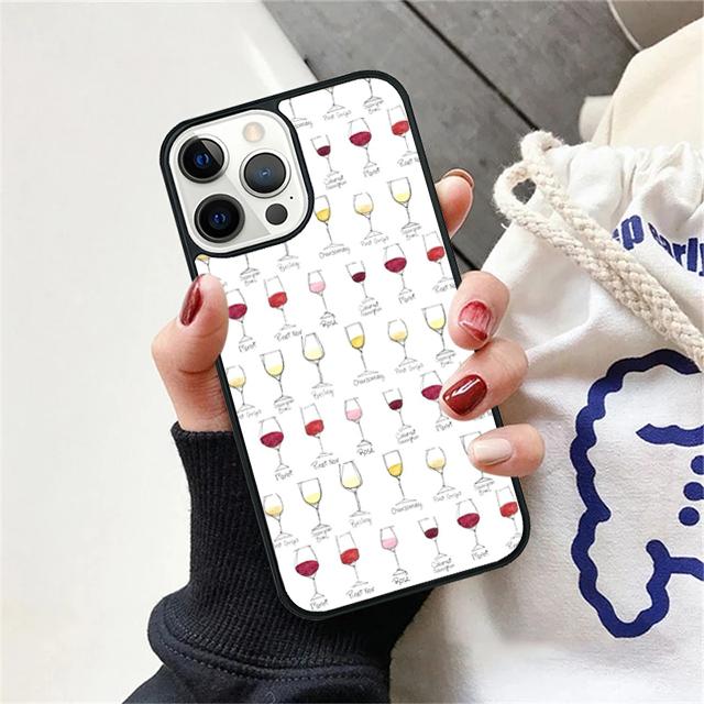 Red Wine Glass Phone Case Cover For iPhone 17 Air 15 16e 14 13 12 Pro Max 11 Pro Max Plus Coque Shell