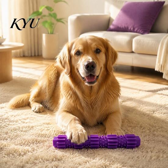 Dog Toys for Boredom And Anxiety Spiky Chew Stick, Indestructible Toy, Teeth Cleaning Safe Odorless Training Toy with Treat Dispensing Hole Aggressive
