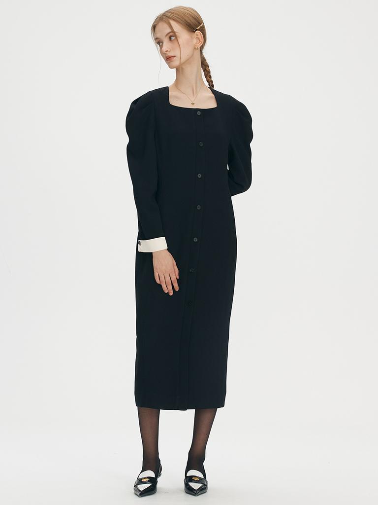 BEMUSE MANSION Square Neck Puff Dress - Ivory