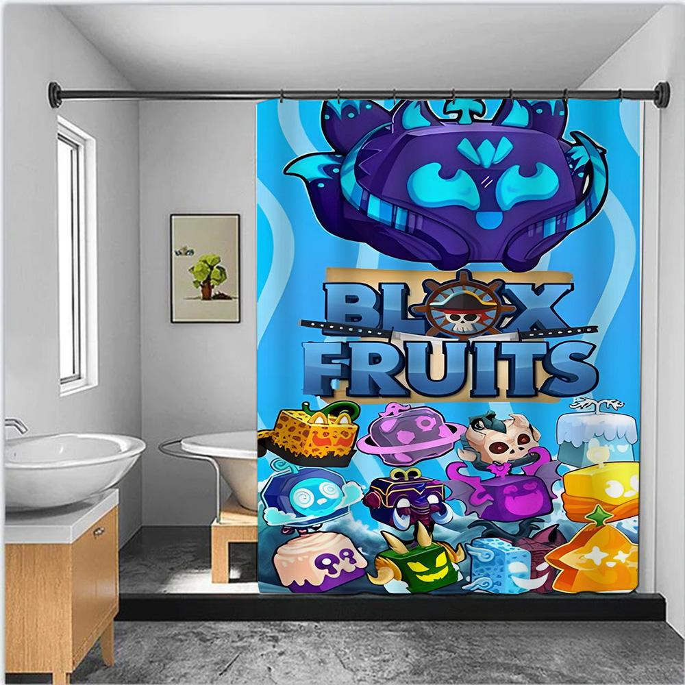 Shower Curtain Waterproof Polyester Fabric Paint Colorful Bath Curtains B-Blox Fruit Pupil Home Bathroom Decor Curtain With Hook