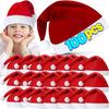 1-100pcs Christmas Hats Adults Kids Non-woven Red Santa Claus Hat Xmas Caps for New Party Home Decoration Festival Gifts