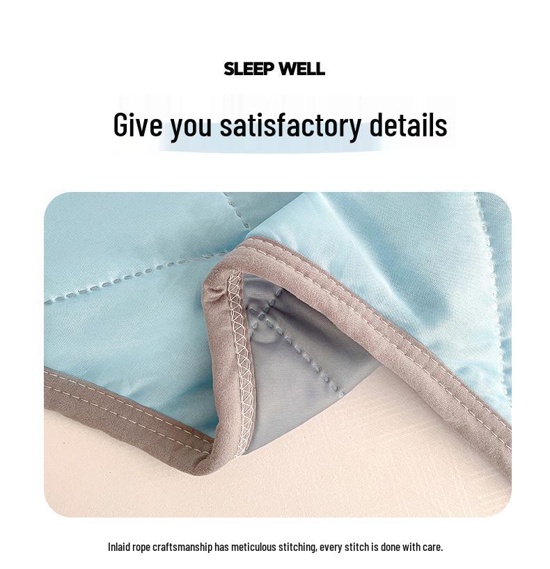 Cooling Ice Silk Summer Quilt - Lightweight, Washable, Solid Color for Single/Double Beds