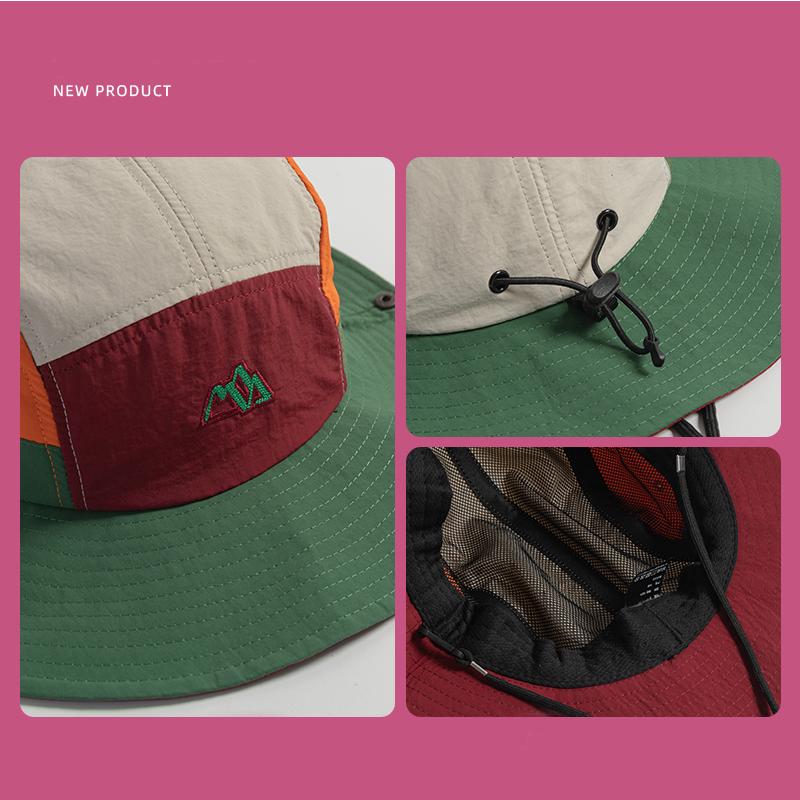 Cappelli da Sole alla Moda Casual da Alpinismo Regolabili Cappellino Parasole Estivo Color Block Pieghevole per Campeggio all'Aperto Cappelli a Secchiello
