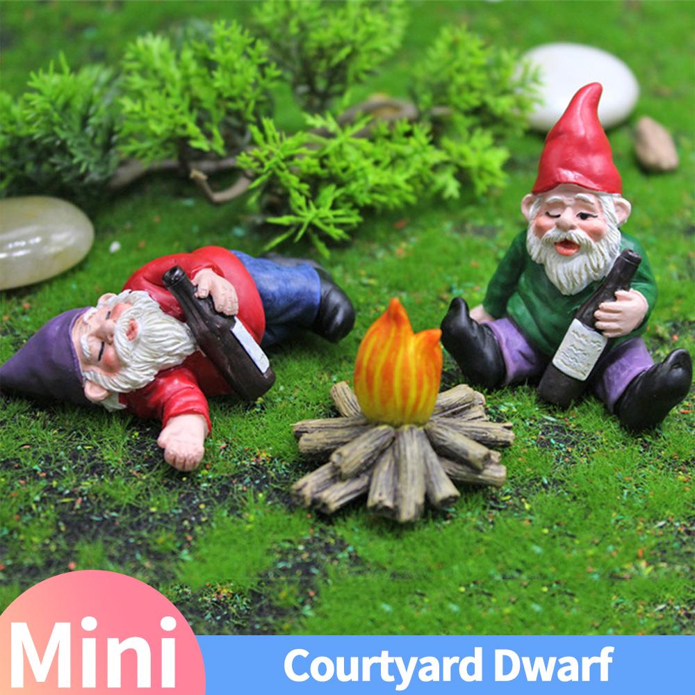 Mini Legrační skřítci Víla Zahradní slavnost Opilí skřítci Trpasličí socha Miniatura Nádvoří Krajina Květináč Ozdoby Figurka