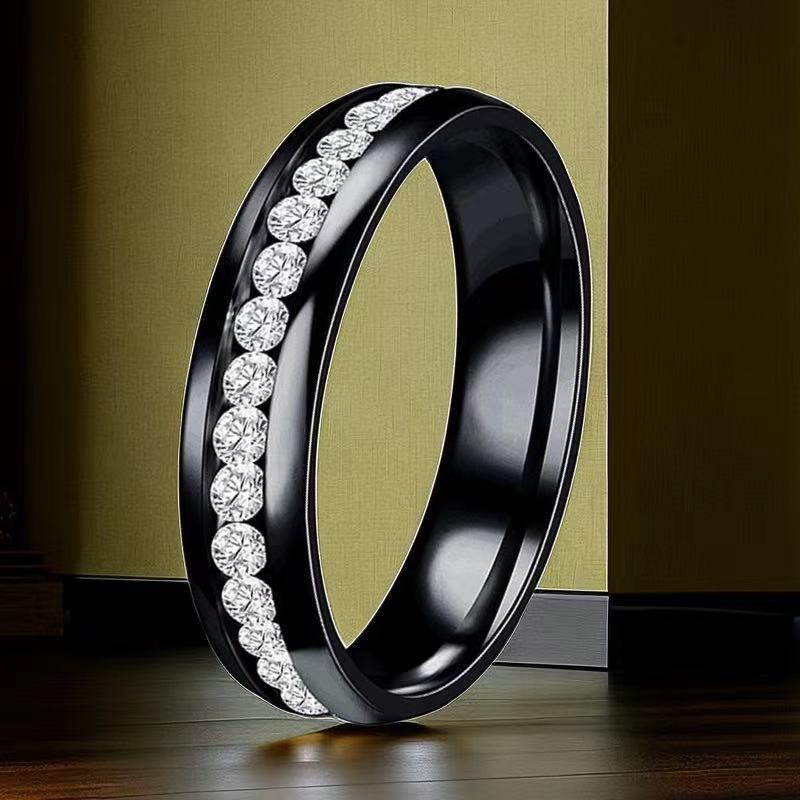 Stainless Steel Titanium Women's Ring - No-Fade, Niche Design, Ins Style, Diamond-Plated Gold-Plated, Plain Ring