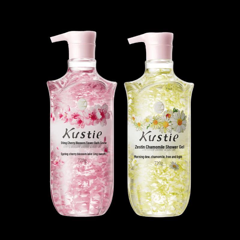Kustie Cherry Blossom & Chamomile Petal Body Wash Set (720g Each)