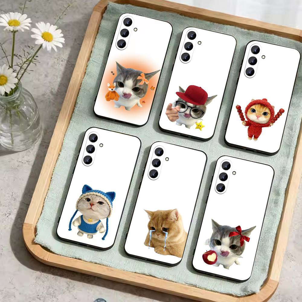 Silly Goofy Cat Mouse Phone Case For Samsung Galaxy A73,A21s,A22,A31,A52,A53,A71,A41Soft Black Shell