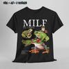 MILF Mann ich liebe Frösche Froschliebhaber Unisex Schweres Baumwoll-T-Shirt Neuheit Shirt Schwarz